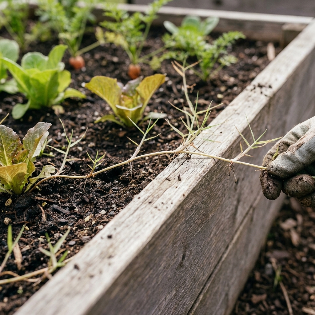 Stop Creeping Grass in Raised Beds