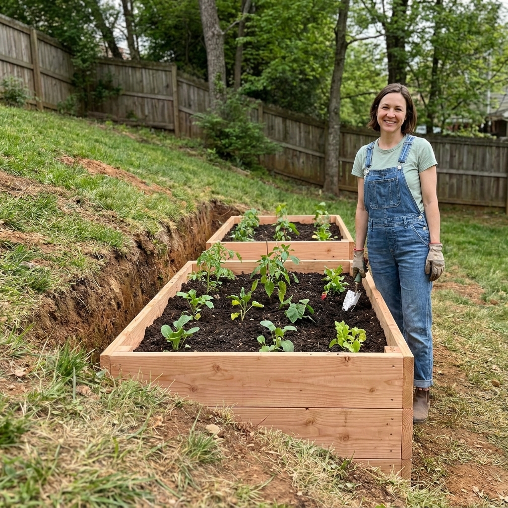 Level and Install Raised Beds on a Slope